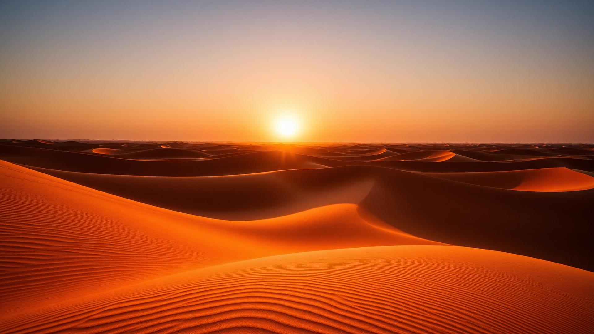 Sahara dunes at golden hour